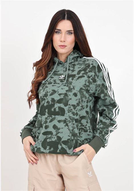 Green women's sweatshirt Hoodie with camouflage effect ADIDAS ORIGINALS | IX5999.